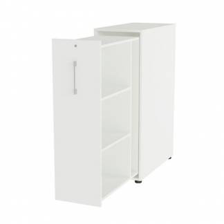 Towerskab DNA A9 Venstre, Hvid med alugr&aring;t h&aring;ndtag