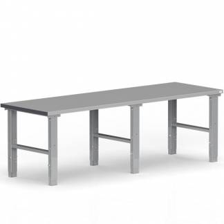 Fileb&aelig;nk 2500x800 mm st&aring;l bordplade