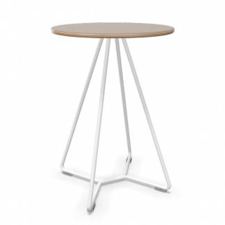 Bord Tilkka lys gr&aring; linoleum, hvidt stel