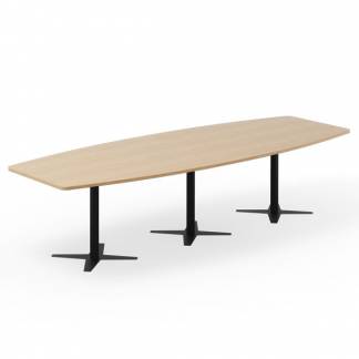 Konferencebord DNA, Eg 3200x1200 mm b&aring;dformet, Sort understel