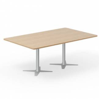 Konferencebord DNA, Eg 2000x1200 mm rektangul&aelig;rt, Alugr&aring;t understel