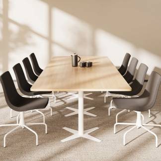 Konferencebord DNA, Eg 3200x1200 mm rektangul&aelig;rt, Hvidt understel