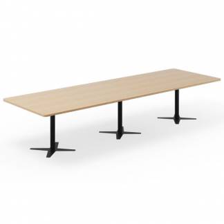 Konferencebord DNA, Eg 3800x1200 mm rektangul&aelig;rt, Sort understel