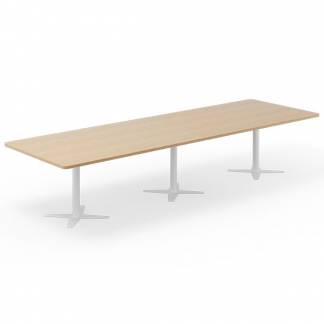 Konferencebord DNA, Eg 3800x1200 mm rektangul&aelig;rt, Hvidt understel