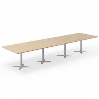 Konferencebord DNA, Eg 4400x1200 mm rektangul&aelig;rt, Alugr&aring;t understel