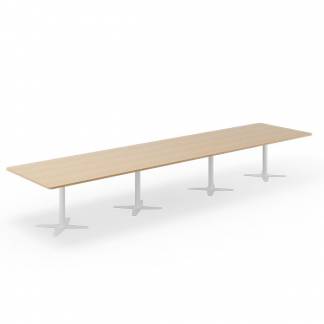 Konferencebord DNA, Eg 5000x1200 mm rektangul&aelig;rt, Hvidt understel