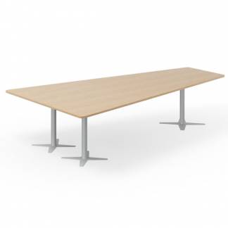 Konferencebord DNA, Eg 3200x1800 mm trapezformet, Alugr&aring;t understel