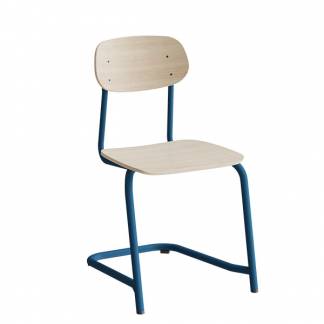 Stol Atlas, fritsving 2116, hvidpigmenteret egelaminat, bl&aring;t stel