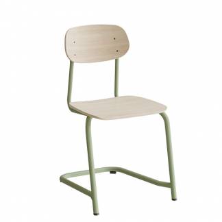 Stol Atlas, fritsving 2116, hvidpigmenteret egelaminat, gr&oslash;nt stel