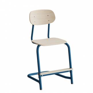 Stol Atlas, fritsving 2114, hvidpigmenteret egelaminat, bl&aring;t stel