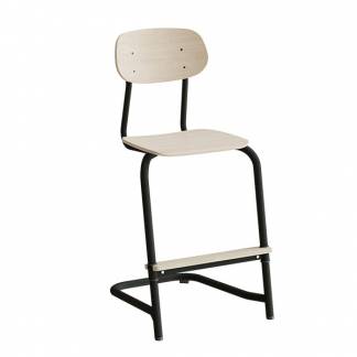 Stol Atlas, fritsving 2114, hvidpigmenteret egelaminat, sortoliven stel