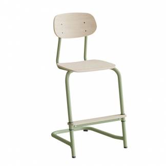 Stol Atlas, fritsving 2114, hvidpigmenteret egelaminat, gr&oslash;nt stel