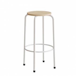 Taburet Bertil 117, massiv birk, alu stel