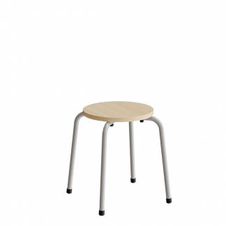 Taburet Caesar 118, birk laminat, alu stel