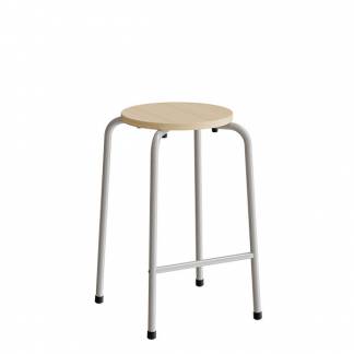 Taburet David 119, birk laminat, alu stel