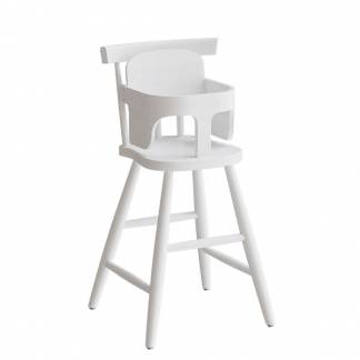 Børnestol Enkel 3172, hvidbejdset massiv birk med bøjle, siddehøjde 520mm