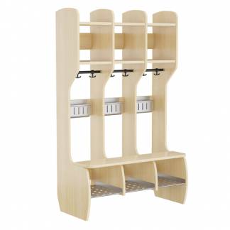 Garderobe M&aring;ns Hel 3 pladser, birk