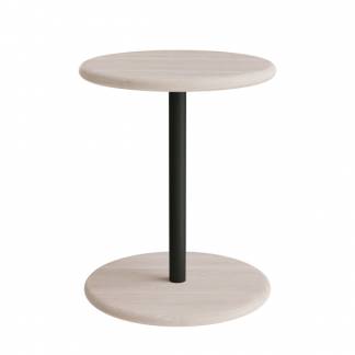 Taburet Donut 7301T, hvidpigmenteret ask, sort oliven understel