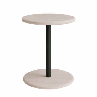 Taburet Donut 7301T, hvidpigmenteret ask, sort oliven understel