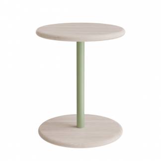 Taburet Donut 7301T, hvidpigmenteret ask, grønt understel