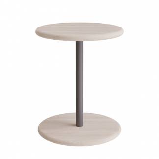 Taburet Donut 7301T, hvidpigmenteret ask, gr&aring;t understel