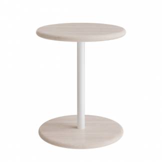 Taburet Donut 7301T, hvidpigmenteret ask, hvidt understel