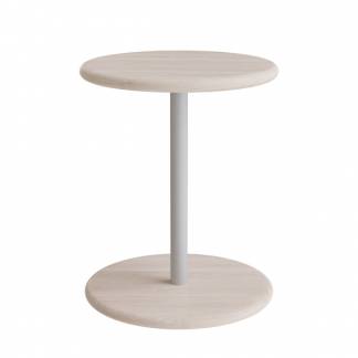 Taburet Donut 7301T, hvidpigmenteret ask, alugråt understel