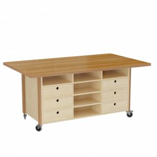 Studiebord Snickaren, 2000x1200 mm H&oslash;jde 900 mm, Bordplade i eg laminat