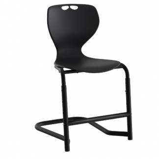 Stol Tarris, sort s&aelig;de med sorte ben og fodst&oslash;tte