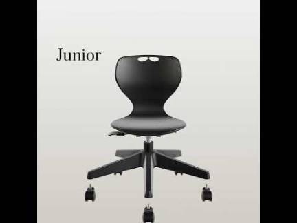 Stol Tarris Junior, hvidt sæde med sort C-stel