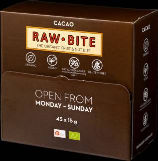 Rawbite Office Box Cacao, 45 x 15 gr. Øko