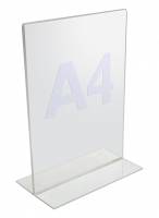 TWIN AGENDA Acrylic Display A4, T-Stand Vertical