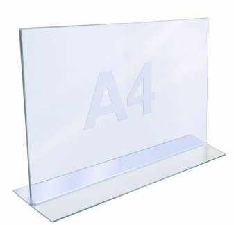 TWIN AGENDA Acrylic Display A4, T-Stand Horizontal